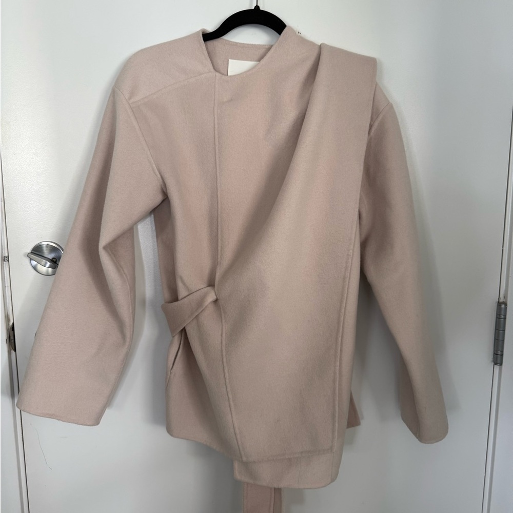 OAK + FORT Cream Women's Cape Jacket - Picture 2 of 7